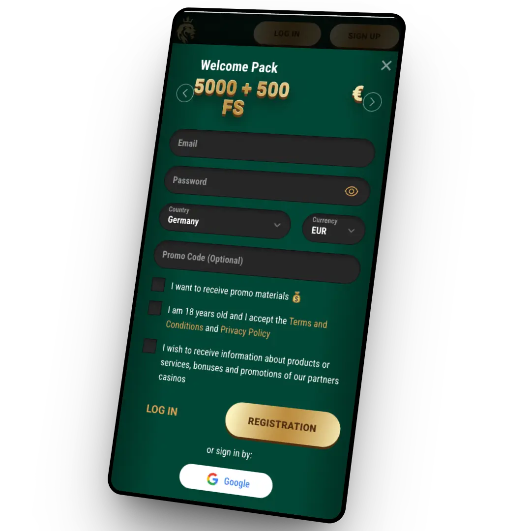 Registering a player account